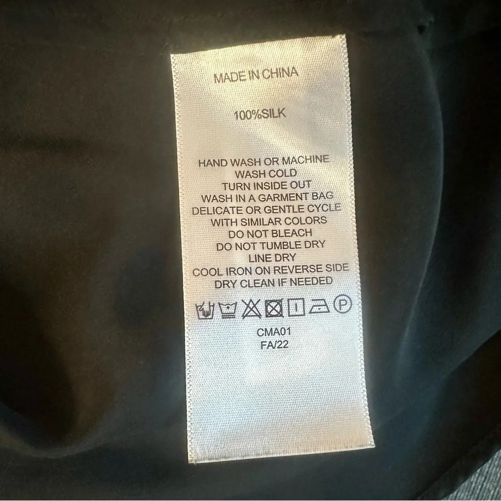 Quince Mulberry Washable Silk Classic Black Midi Skirt S - Picture 7 of 7